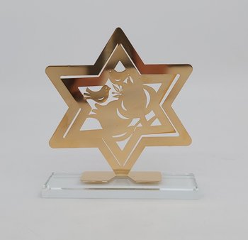 מגן דוד זהב בסיס קריסטל מגן דוד זהב בסיס קריסטל